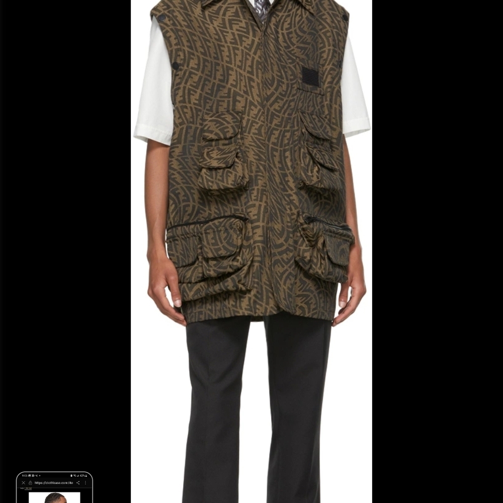 Fendi Black and Brown Convertible Men's Jacket - Picture 3 of 10